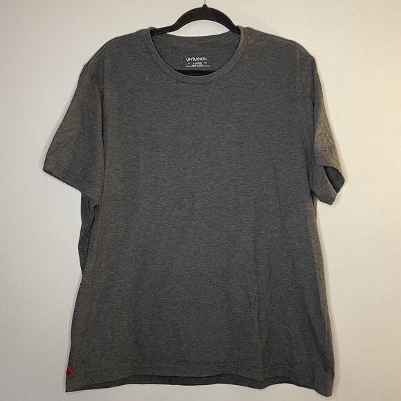 Untuckit Shirt Mens XL Gray Saxum Regular Fit Short Sleeve Crewneck Tee - Picture 1 of 7